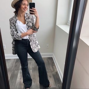 High Waisted Black Flare Jeans